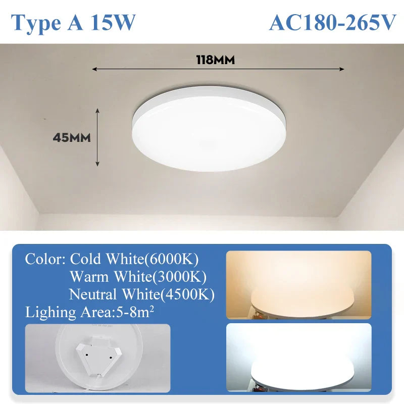 DecorBites™ LED Ceiling Light Bathroom Chandelier Panel Fixture for Home Decor Lighting