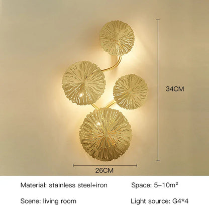 DecorBites™ Industrial Nordic Lotus Leaf Wall Sconce: Retro Loft Style for Home, Hotel, Aisle