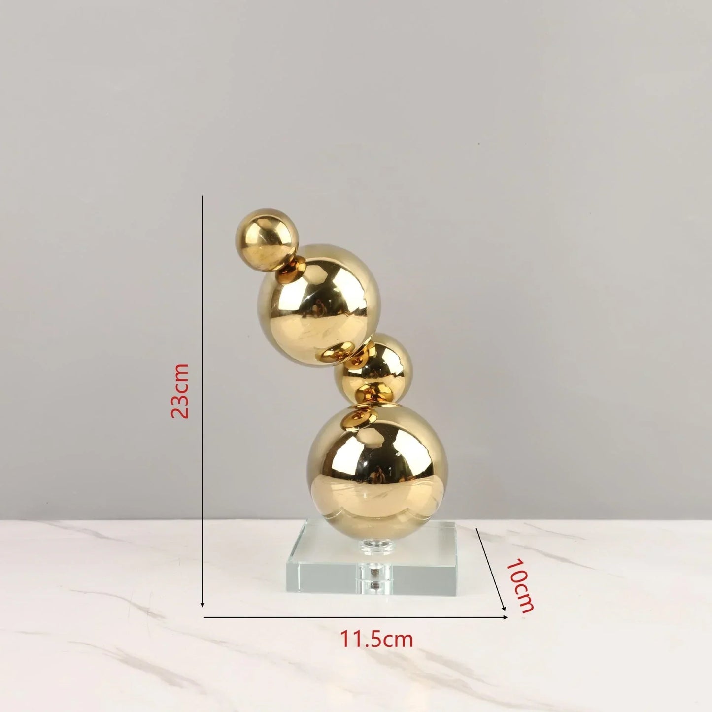 DecorBites™ Gold Metal Spheres Stack Art Pieces - Geometric Decorative Figurines
