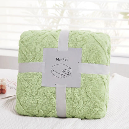 Manta de felpa jacquard acogedora DecorBites™: suave manta de invierno para el sofá, chal para la siesta en la oficina o de viaje.