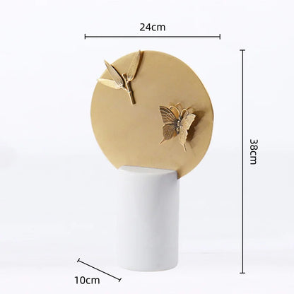 DecorBites™ Golden Geometric Circle Insect Figurine Set Home Decor