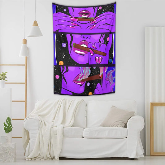 Mystery Smoke Psychedelic Wall Tapestry by Decobites