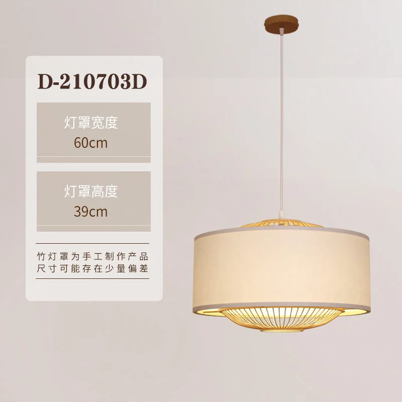 DecorBites™ Japanese Bamboo Chandelier Pendant Light for Living Dining Bedroom - Quiet Style Icon