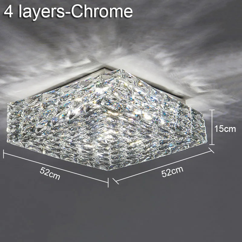 DecorBites™ Crystal Ceiling Lamp: Modern Minimalist Indoor LED Lighting for Living Room, Dining & Bedroom