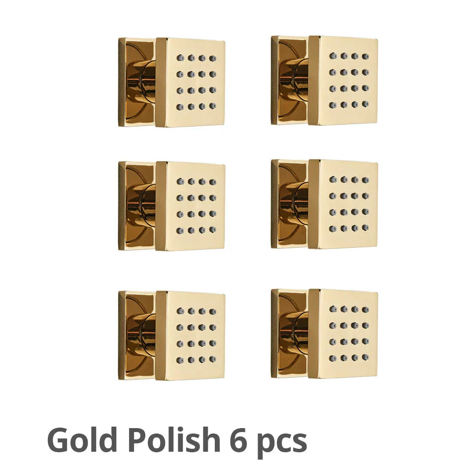 DecorBites™ Brass Square Body Spray Shower Jets for Luxury Spa Massage Experience
