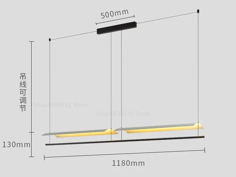 DecorBites™ LED Iron Art Chandelier: Nordic Minimalist Design with Long Lights for Office