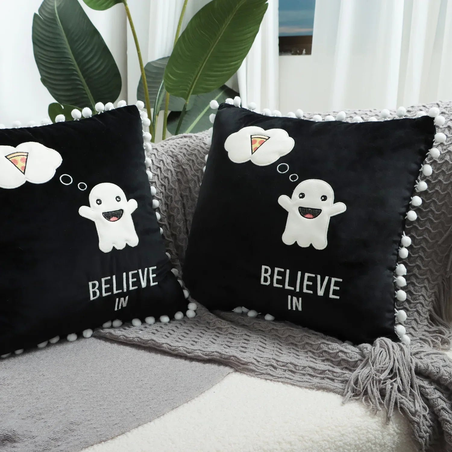 Ghost Patchwork Cushion Cover