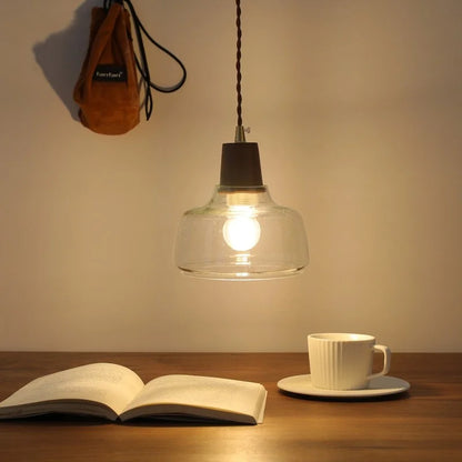 DecorBites™ LED Pendant Lamps for Modern Home Decor - Walnut Glass Hanging Light Fixtures