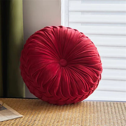 DecorBites™ Dutch Velvet Round Seat Cushion: Modern & Comfortable Back Support for Living Room.