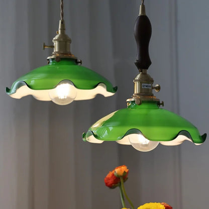 DecorBites™ Green Glass Adjustable LED Pendant Lamp - Modern Nordic Hanging Light