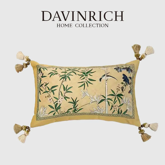 غطاء وسادة قطني مخملي من DecorBites™ Autum Orchid - ديكور منزلي شرقي