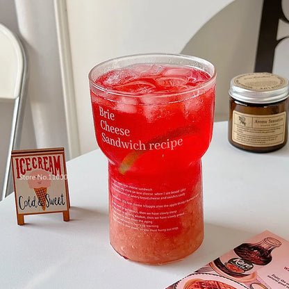 DecorBites™ Korean Style Glass Tumbler Tea Coffee Mug Waterbottle Kitchen Accessorie