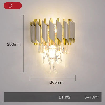 Aplique de pared DecorBites™ Crystal Gold de acero inoxidable con luz LED regulable