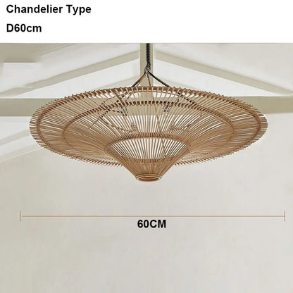DecorBites™ Handmade Rattan Wicker Chandelier for Home and Shop Decor