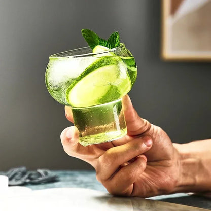 DecorBites™ Gourd Shape Glass Cup Set for Coffee, Whiskey, Wine, Yogurt - 300/520ml