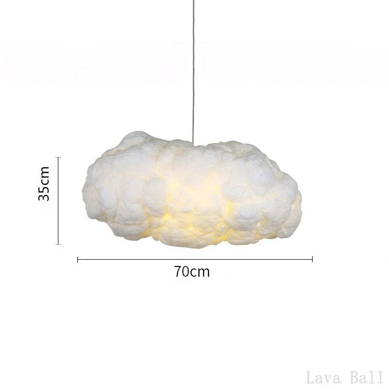 DecorBites™ Cloud Chandelier: Silk Cotton LED Suspension Nursery School Hanging Lamp