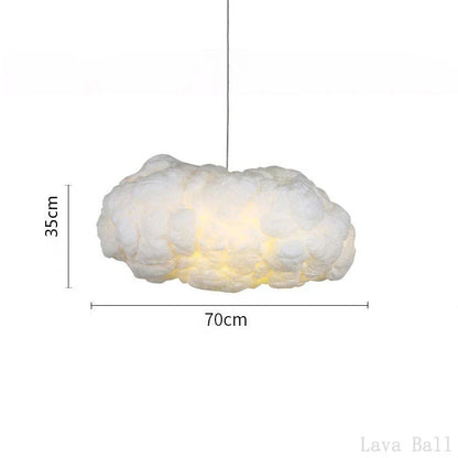 DecorBites™ Cloud Chandelier: Silk Cotton LED Suspension Nursery School Hanging Lamp