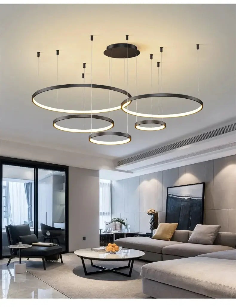 DecorBites™ Modern Black Pendant Light for Living Room - Dimmable