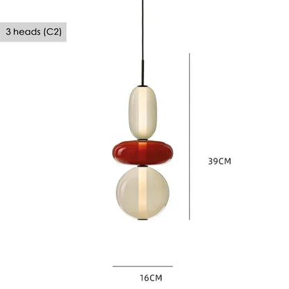 Italian Candy Glass Pendant Light in Black or White