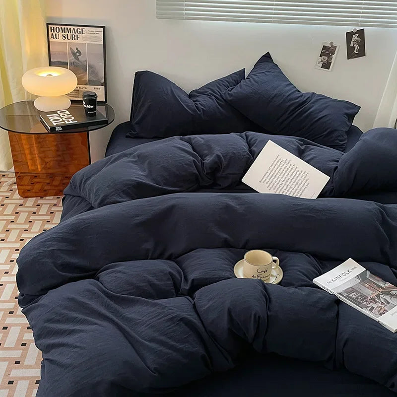 DecorBites™ Cotton Bedding Set: Soft Duvet Sheets, Pillowcases, Comforter Set - All Seasons Comfort