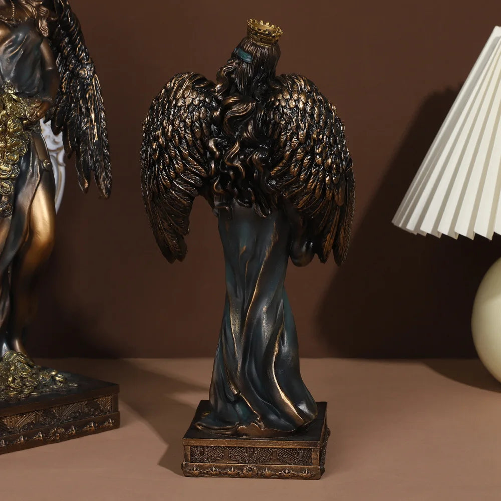 DecorBites™ Greek Goddess Fortune Figurine - Wealth Sculpture Home Office Decor Gift