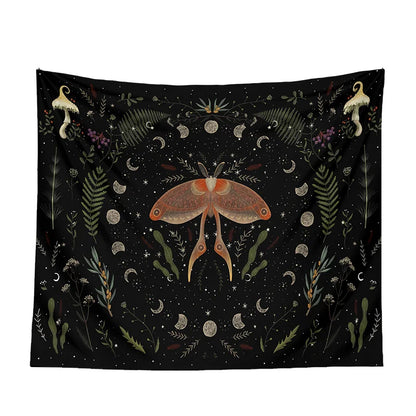 DecorBites™ Botanical Witchy Tapestry: Hanging Boho Room Decor with Mushrooms and Snakes