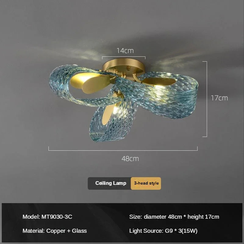 Lámpara de techo LED de hoja de cobre Luxe Decorbites™ para hogar, dormitorio y comedor