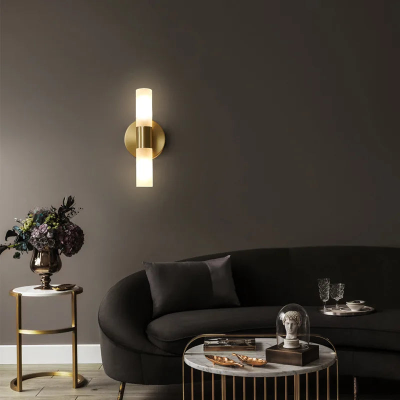 Lámpara de pared de acrílico en latón dorado Decorbites™ con bombilla G9 para iluminación de baño y dormitorio