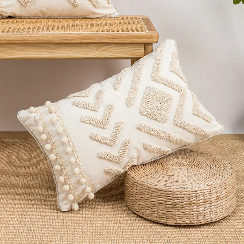Cotton Tassel Sofa Pillowcase