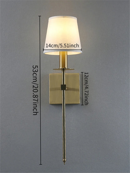 DecorBites™ Industrial White Wall Lamp with Textile Shade for Bathroom, Mirror & Bar