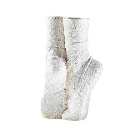 DecorBites™ Ballet Shoes Vase: Realistic Dancer Portrait Sculpture for Home Decoration