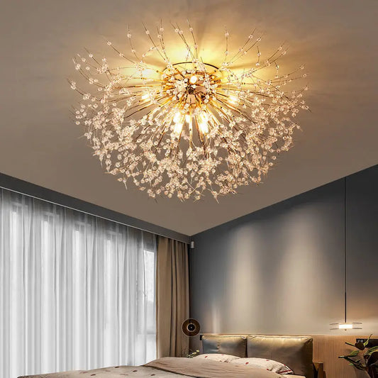 DecorBites™ Dandelion Crystal Chandelier LED Ceiling Light for Romantic Living Room & Bedroom