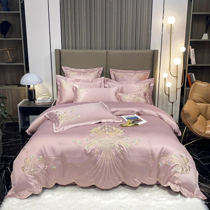 Gold Feather Cotton Bedding