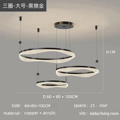 DecorBites™ LED Ring Pendant Chandelier for Living Room Bedroom and Dining Room