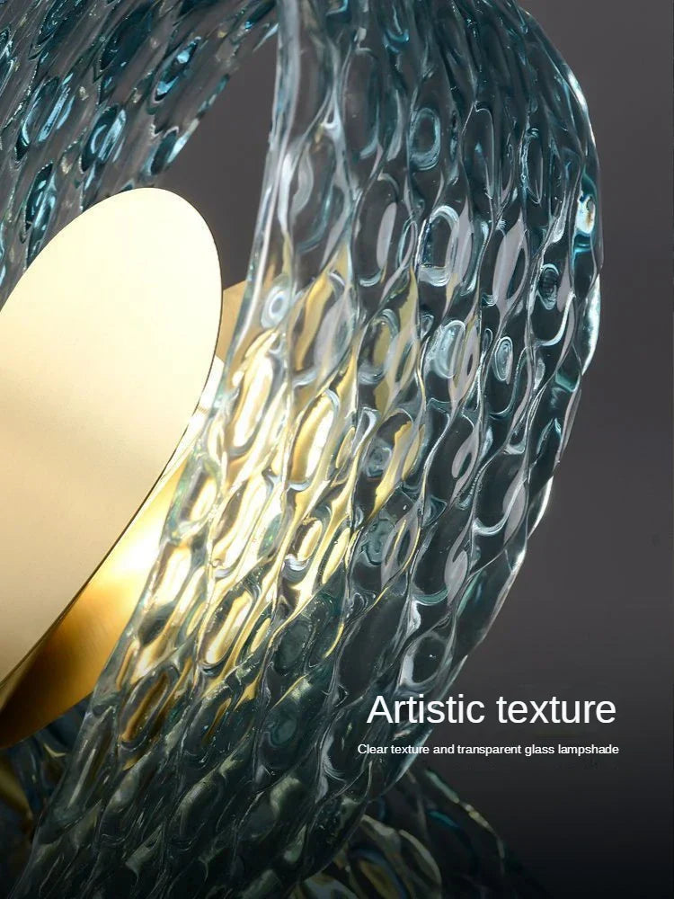 DecorBites™ LED Art Deco Blue Peacock Leaf Copper Ceiling Chandelier for Living Room