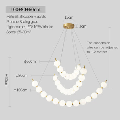 DecorBites™ Brass Full Copper Modern Chandelier Light Fixture for Stylish Living Spaces