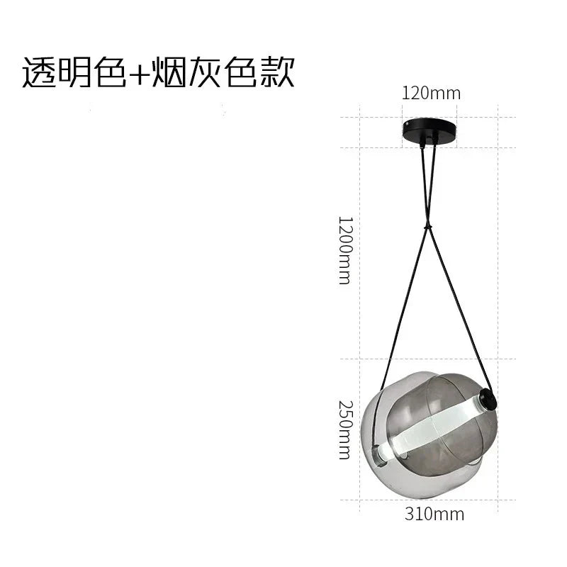 DecorBites™ Czech Glass Capsule Pendant Light for Colorful LED Restaurant Bar Chandelier