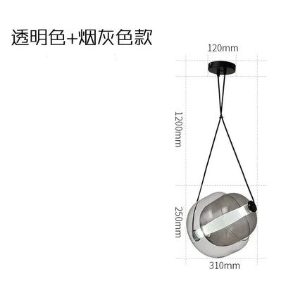 DecorBites™ Czech Glass Capsule Pendant Light for Colorful LED Restaurant Bar Chandelier