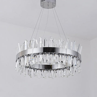 DecorBites™ Crystal Chandelier: Modern LED Chrome Gold Lighting for Living Room Bedroom Kitchen