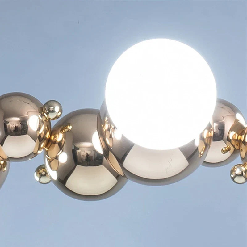 Nordic LED Pendant Lamp Gold 9-Head Elongated