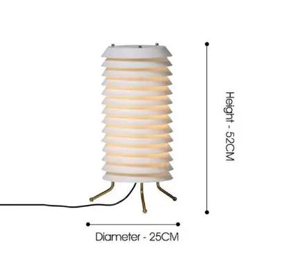 مصباح طاولة حديدي هندسي من DecorBites™ - مصباح أرضي أبيض بتصميم كلاسيكي لغرفة المعيشة