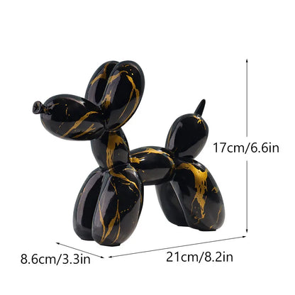 ديكوربايتس™ - تمثال كلب على شكل بالون: تمثال حيواني من فن البوب ​​لتزيين المنزل