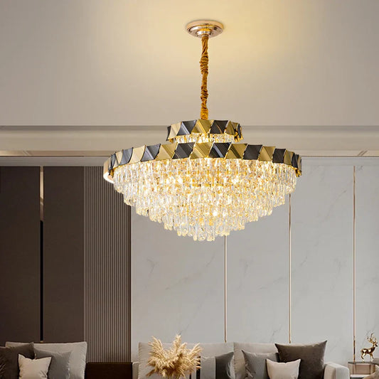 DecorBites™ Crystal Chandelier: High-End Luxury Lighting for Living Room, Restaurant & More