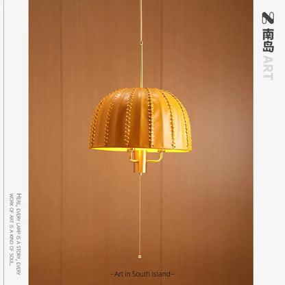 DecorBites™ Leather Chandelier: European Bedroom Single Head Design