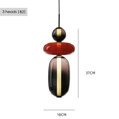 Italian Candy Glass Pendant Light in Black or White
