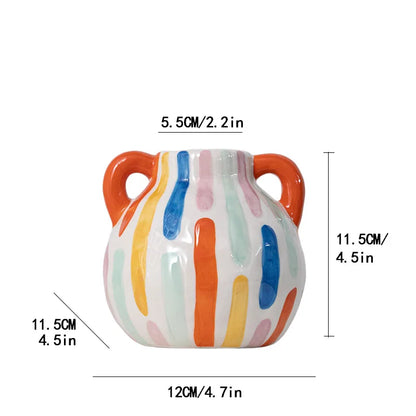DecorBites™ Cartoon Ceramic Vase Teapot Handmade Porcelain Flowerpot Decoration Accessories