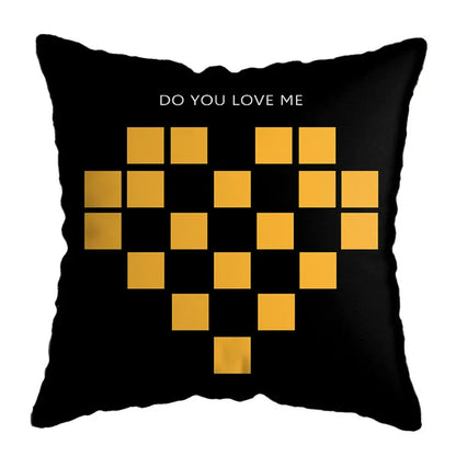 غطاء وسادة مطبوع عليه غزال هندسي من DecorBites™ مقاس 45×45 سم - ديكور منزلي أصفر