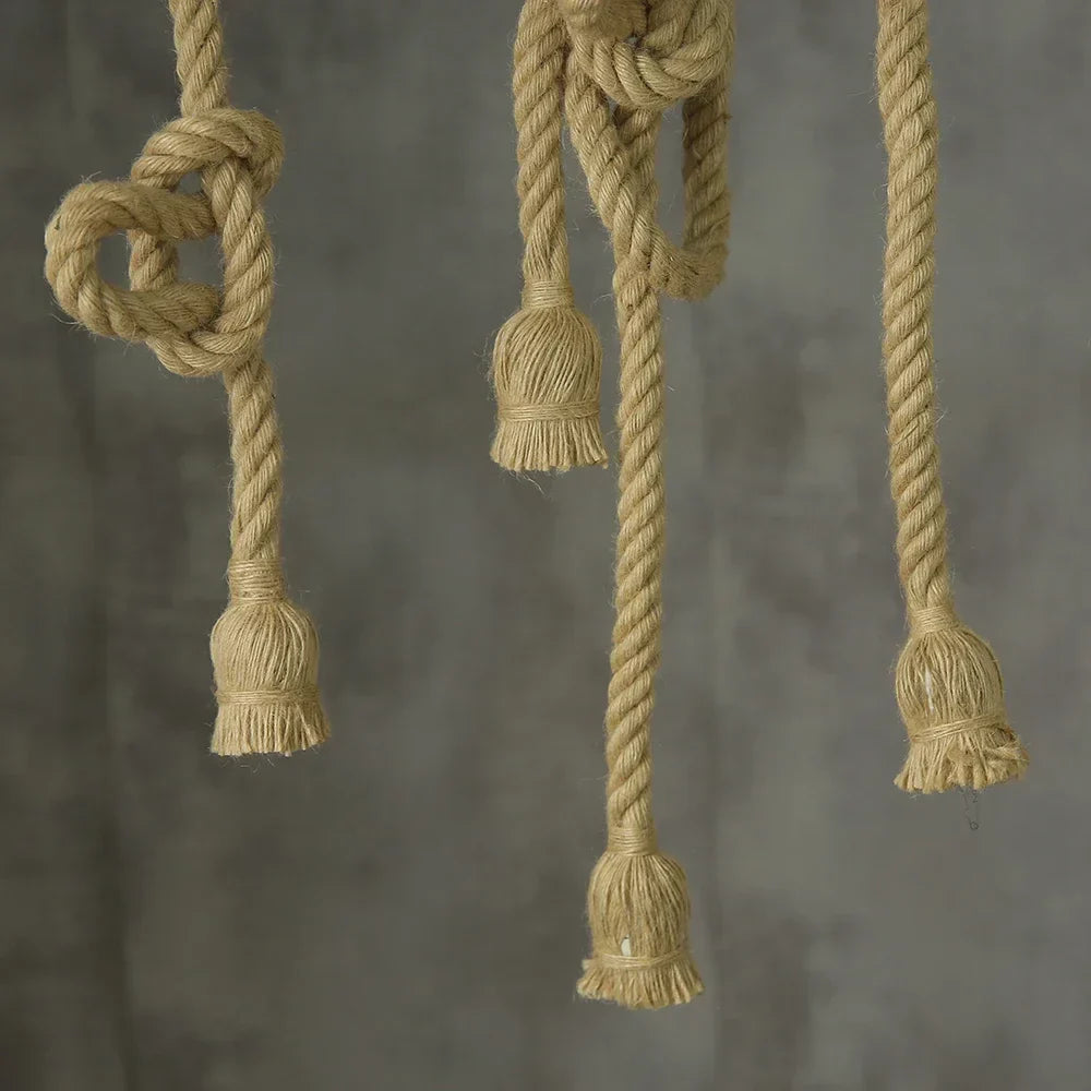 DecorBites™ Hemp Rope Pendant Lights Retro Loft Industrial Hanging Lamp for Living Room Home Decor