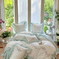 Decobites Korean Princess Lace Ruffles Flowers Embroidery Bedding Set with 100% Cotton Quality.