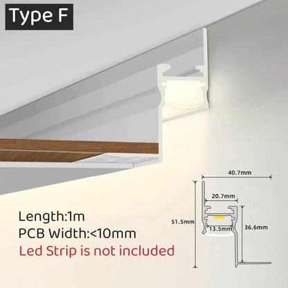 DecorBites™ 1m Trimless LED Aluminum Profile for Hidden Backlighting Linear Strip Light